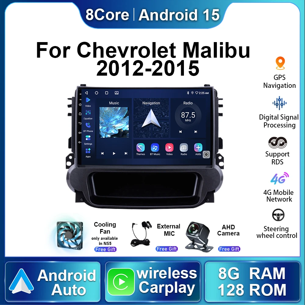

9 ''Android 15 авторадиосистема стерео беспроводной Carplay GPS навигация мультимедийный плеер для Chevrolet Malibu 2012-2015 автомобильный радиоприемник