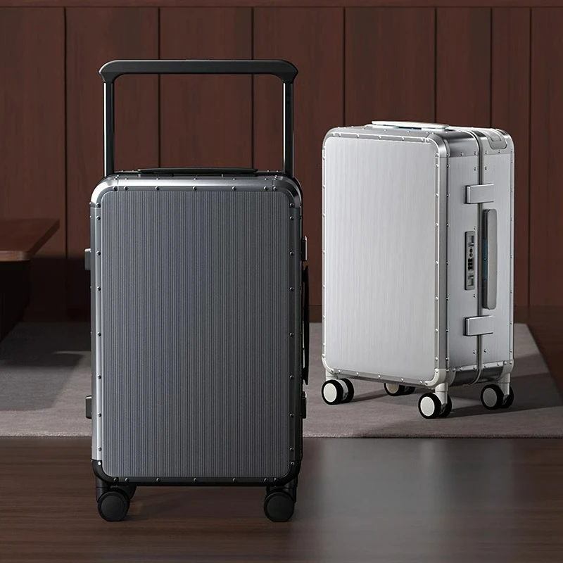 

Large Capacity Travel Lock Box New All-aluminum-magnesium Alloy Suitcase Business Wide Pull Rod Travel Luggage