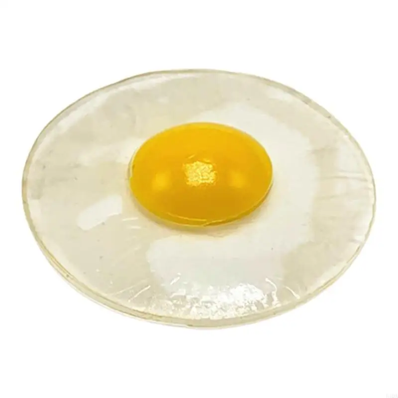 54DA Fried Egg Stress Relief Balls Sensory Hand Exercise Tool Bouncy Novelty Sensory Toy Party Decorative