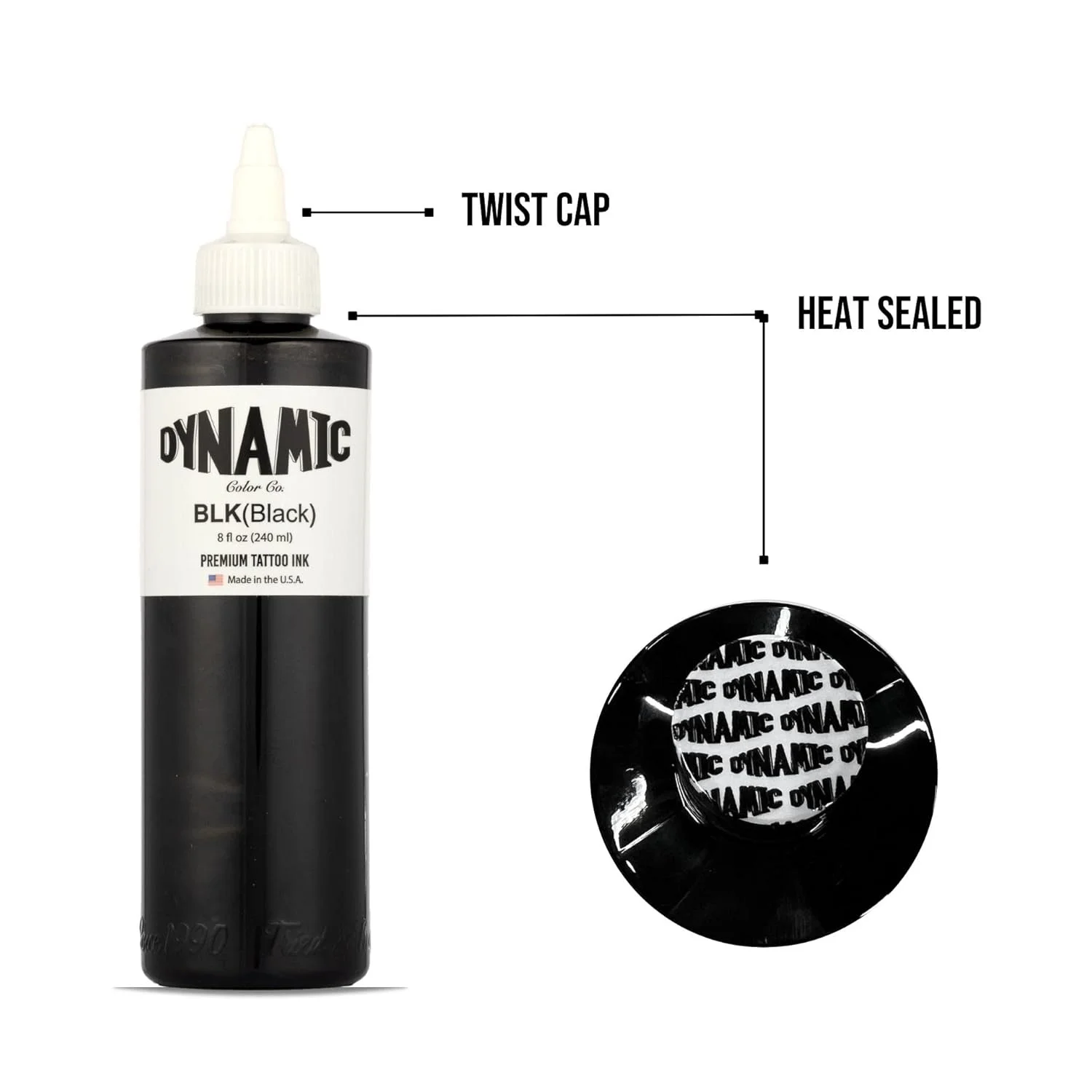 Pigmento de tinta de tatuagem preto, 8oz, 240ml, original, blk, dinâmico, triplo, tinta preta, pigmento de tatuagem profissional, pigmento permanente de arte corporal