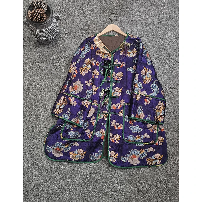 2025 New Arrival Winter Women Floral Print Single Breasted Cotton Liner Parkas Long Sleeves Casual Pocket Patchwork Coats Y299