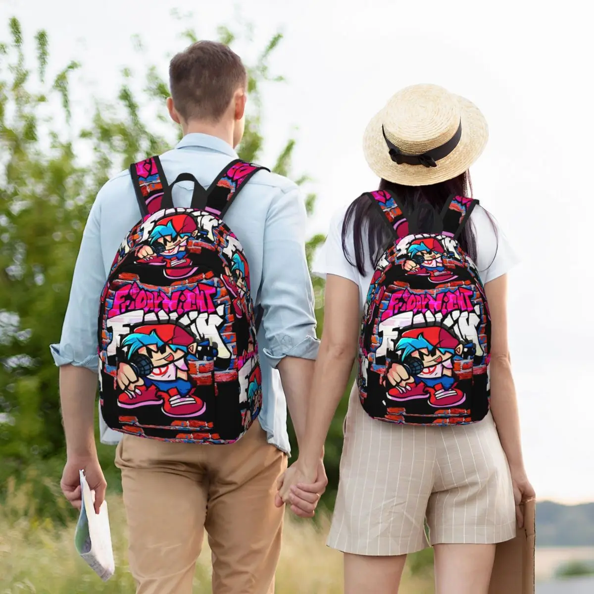 Sac à dos Funkin pour adolescents, sac à dos durable, sac à dos pour petit ami, mur de briques FNF, sac à dos pour étudiants du collège et du collège, vendredi soir