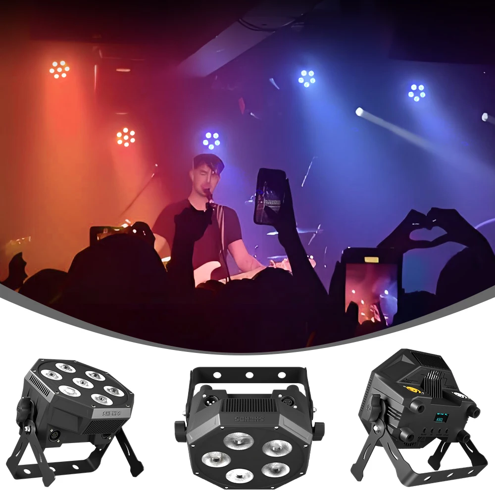 إضاءة LED GlamoPar سلسلة صامتة 7x12w و 5x12W 6in1 حتى خلط الألوان ل DJ حفل زفاف ديسكو