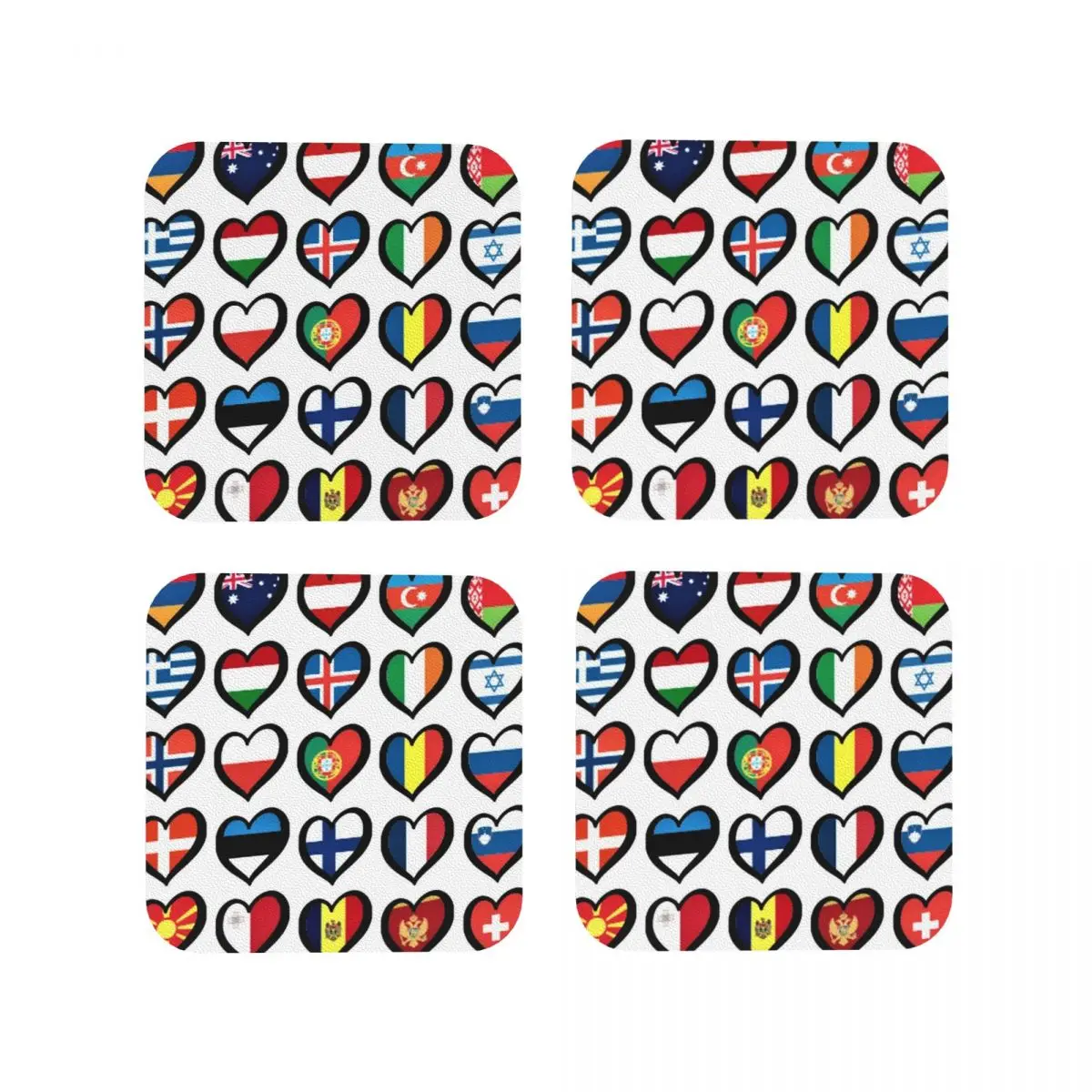 

Конкурсные флаги песни Eurovision, коврики для кофе в форме сердца, набор из 4 подставок, столовые приборы, украшение для дома