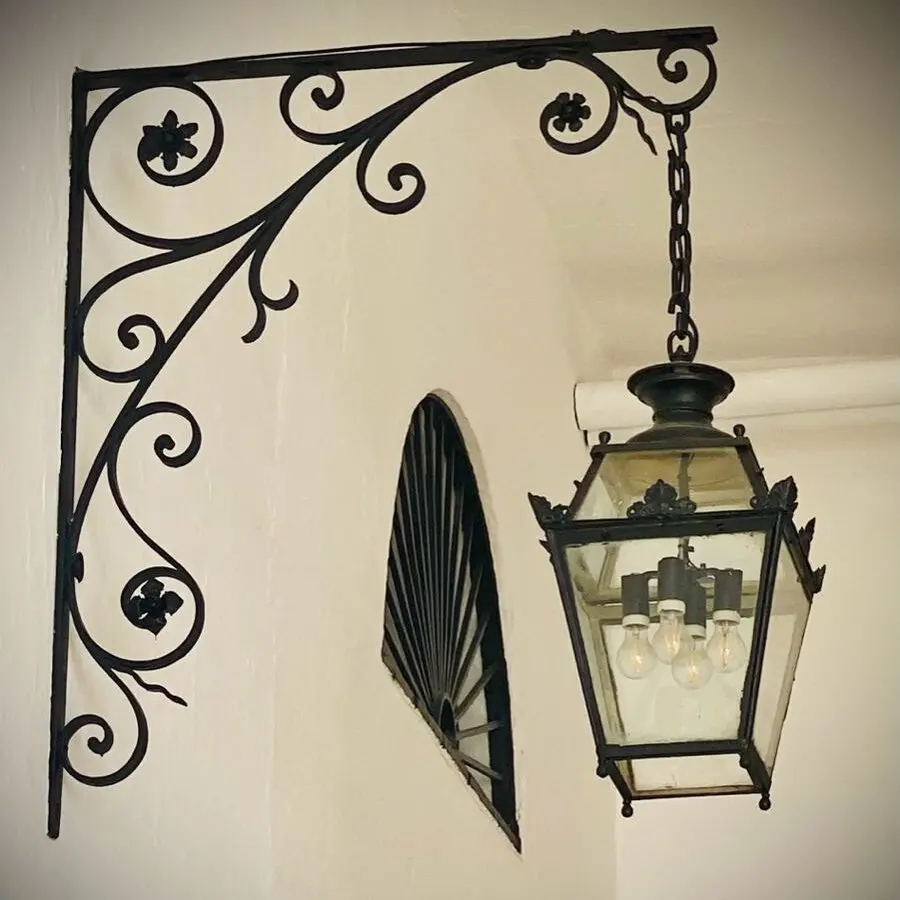 European Classic Wrought Iron Wall Sconce, Hand-Forged Scrollwork with Crystal Accents