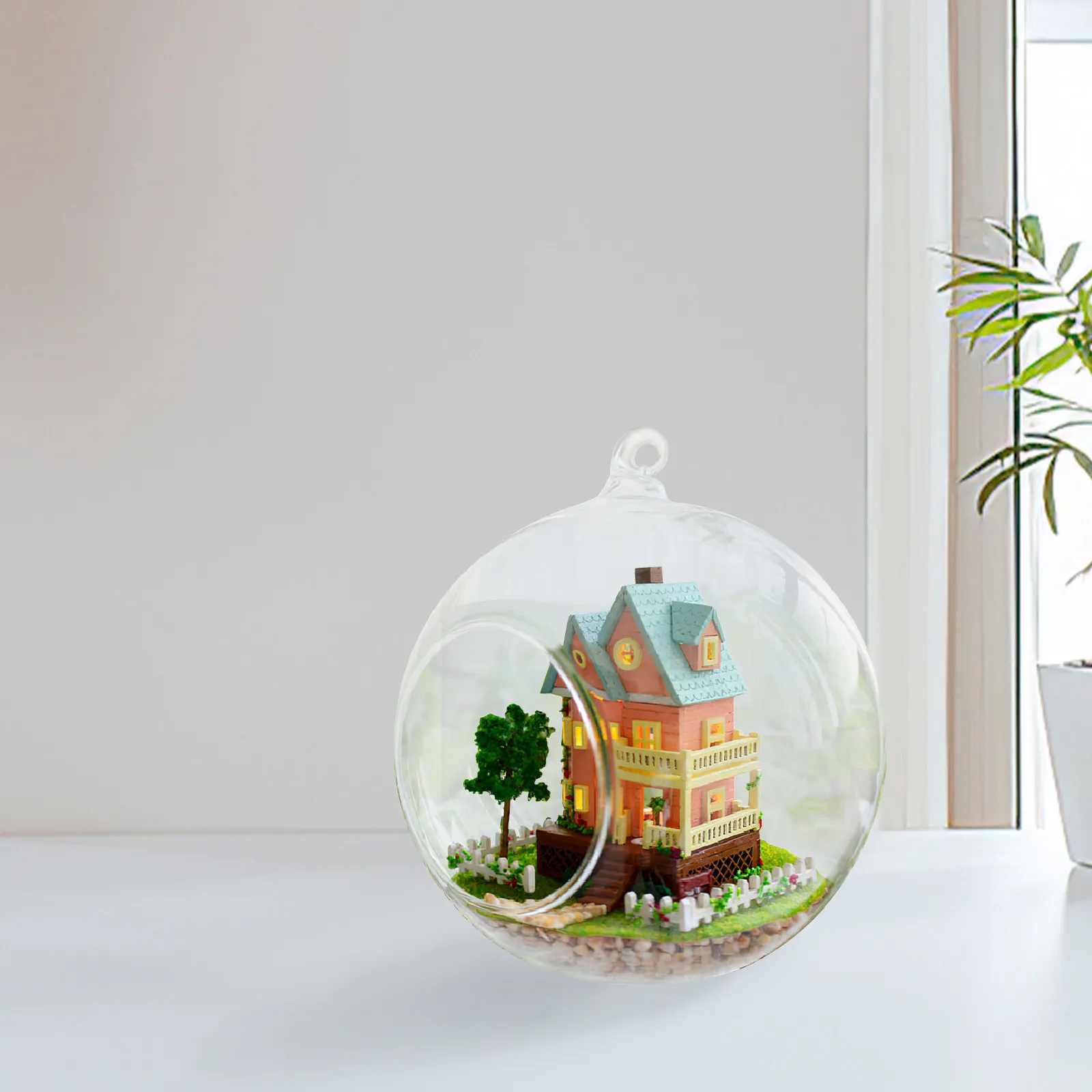 Kit di Montaggio Fai-da-Te per Mini Casa in Vetro, Artigianato Non Finito per Divertimento in Famiglia, Gioco Educativo per Bambini, Regalo per le Vacanze