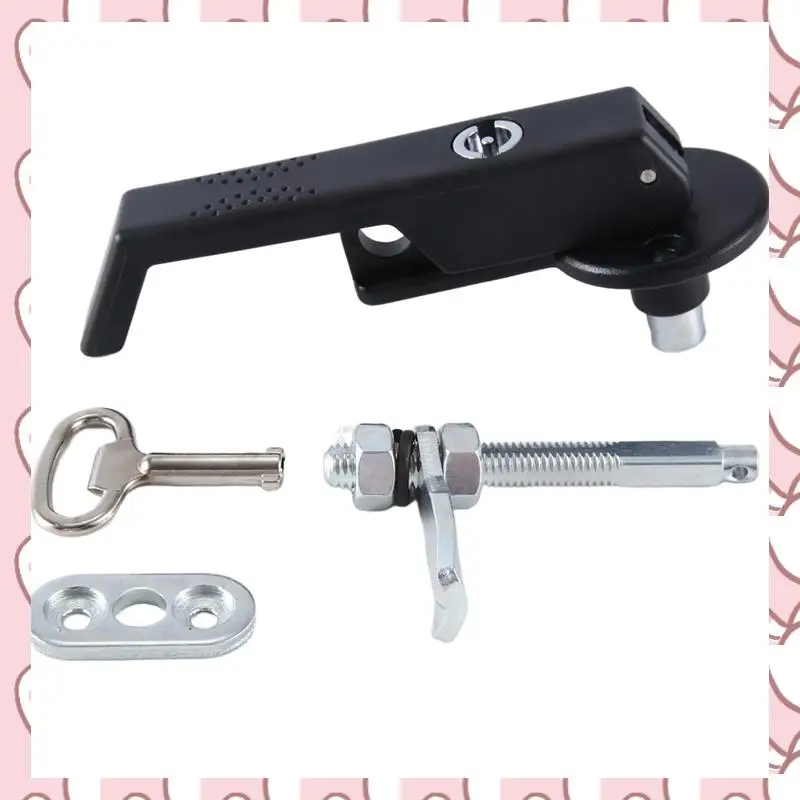 HHTL Can Rotate The Door Lock Kit Metal Door Lock L-Handle Lock For Thick Door Panel Latch Button Locks