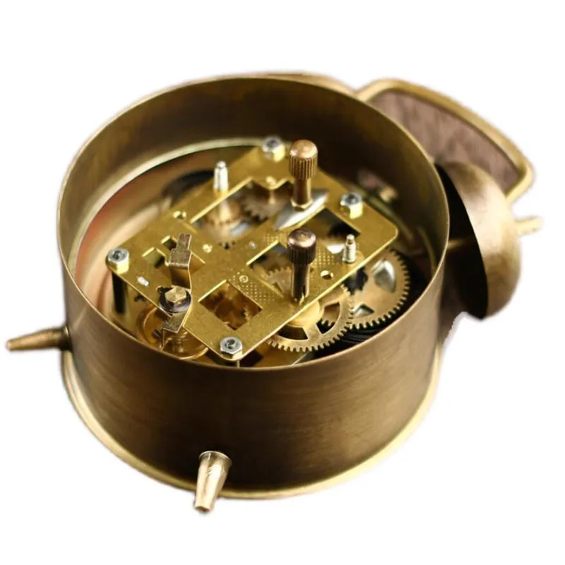 

Будильник с механическим ключом - винтажный стиль из твердой латуни