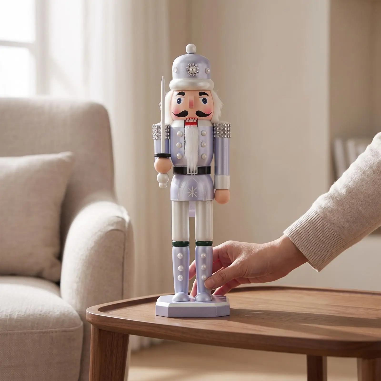 Wooden Nutcracker Christmas Nutcracker Guard Festive Figurine for Collectors, Mantel, Tabletop