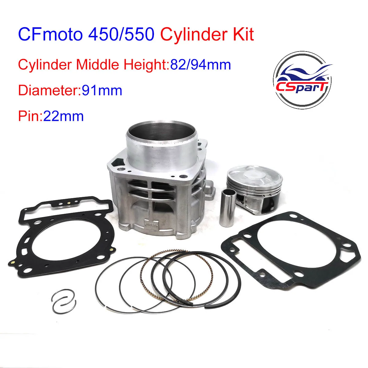 91MM Cylinder Kit for CFMOTO CF moto 450 550 400CC 500CC  ATV UTV SSV CFORCE UFORCE ZFORCE X5 U5 Z5