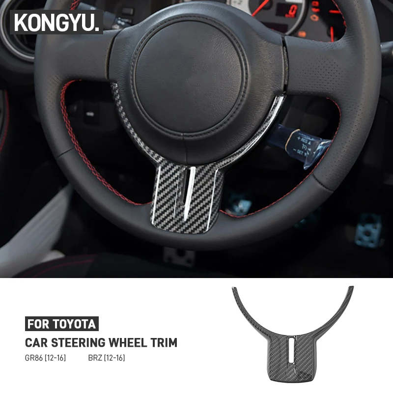 

Real Carbon Fiber Car Steering Wheel Cover Trim Sticker Interior Accessories For Subaru BRZ Toyota 86 2012 2013 2014 2015 2016