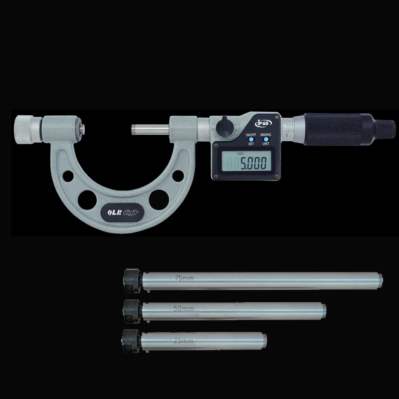 XIBEI replaceable outside diameter micrometer 0-150mm 150-300mm 0-6in 6-12Inch  digital display Micrometers with Interchangeable