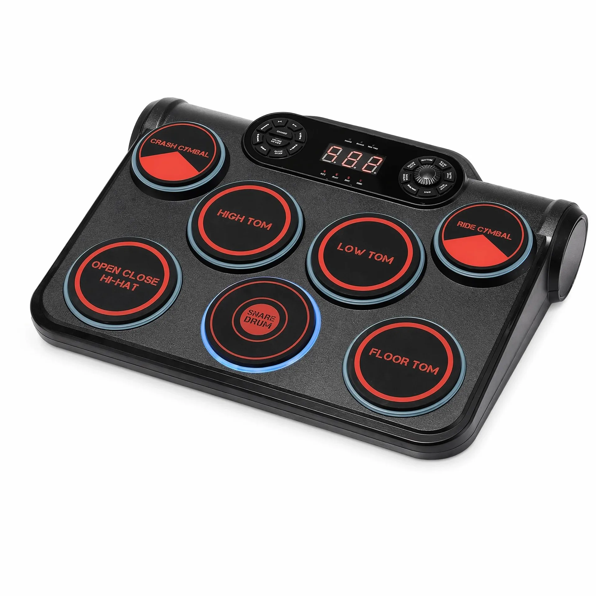 Portable Electronic Drum Set, Desktop Percussion Instrument for Adults Kids, Educational Musical Toy, 8 Pads Roll Up Drum Kit