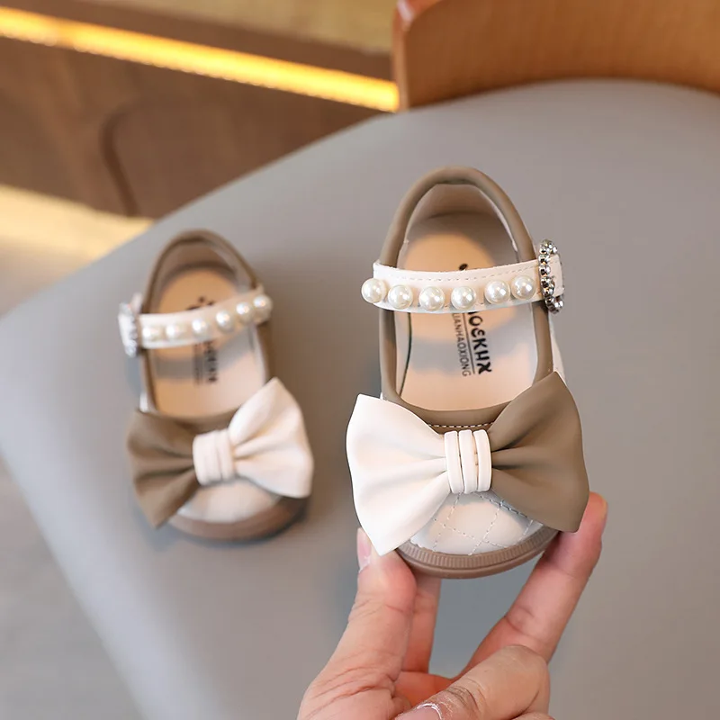 

Girls Leather Shoes For Baby Fashion Princess Soft Sole Kids Shoes With Bow Children Fashionable Leather Shoes Spring Autumn