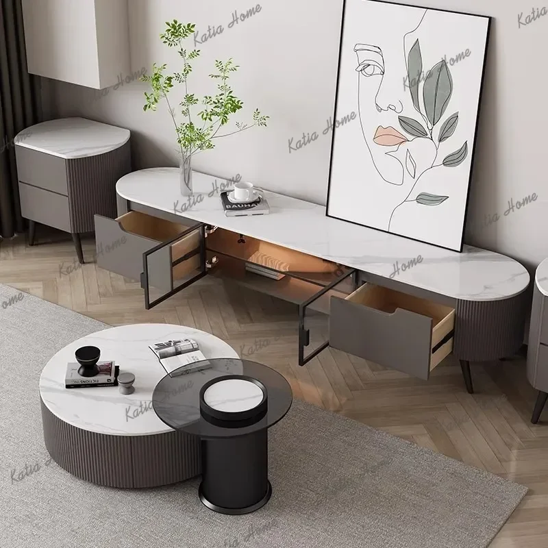 ld Italian Minimalist Coffee Tables Nordic Luxury Homestay Sintered Stone Tea Table Villa Center Home Furniture