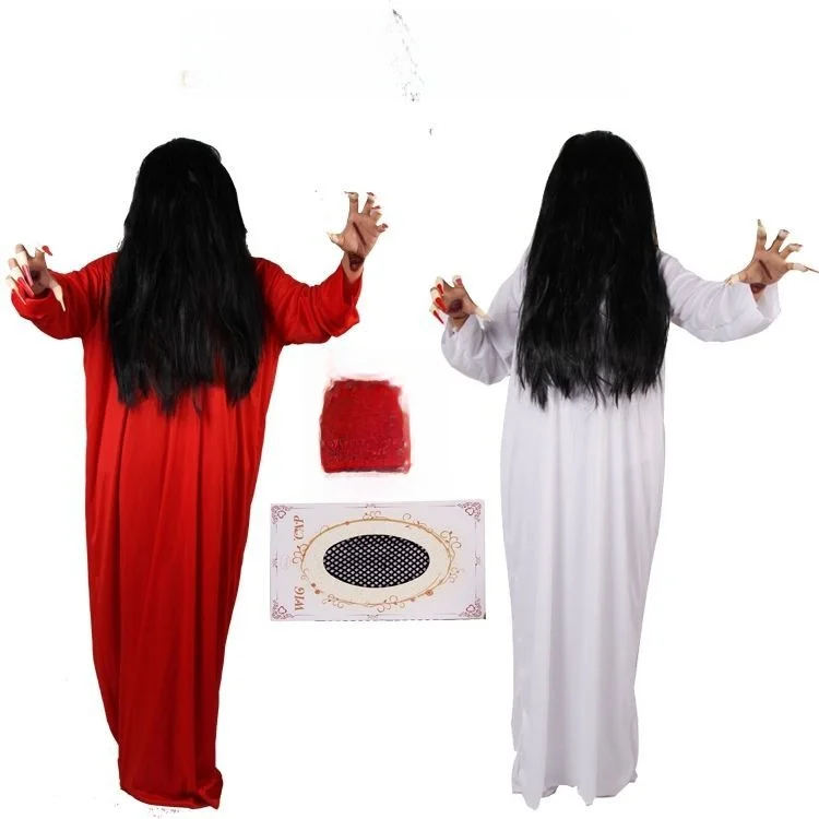 

Adult loween Terror Ghost Costume White Red Zombie Women's Clothing Qing Dynas Ghost Pen Stage Costume Traditional Chine...
