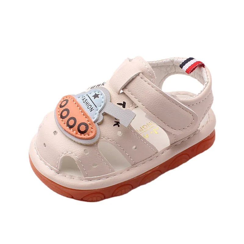 Summer whistle boys sandals 0-1-2 years old cow tendon sole children call shoes girls baby