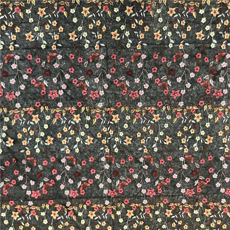 

High-quality French multi-color embroidered lace, African fashionable large aquatic plant lace fabric, fabric sewing