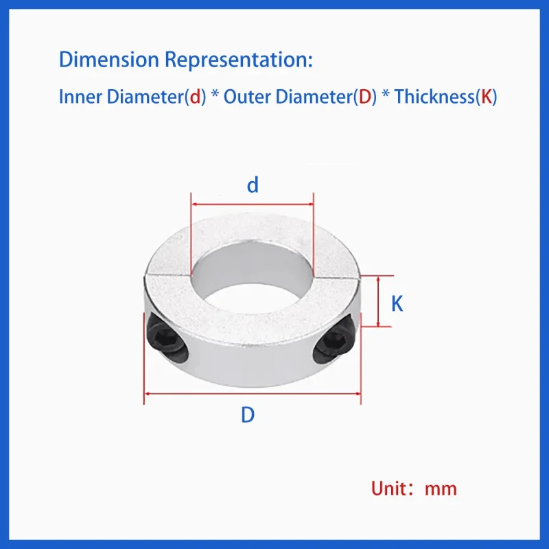

Aluminum Alloy Split Locking Collar 3-100mm / Separable Optical Axis Fixed Ring & Thrust Stop for Linear Guide Positioning