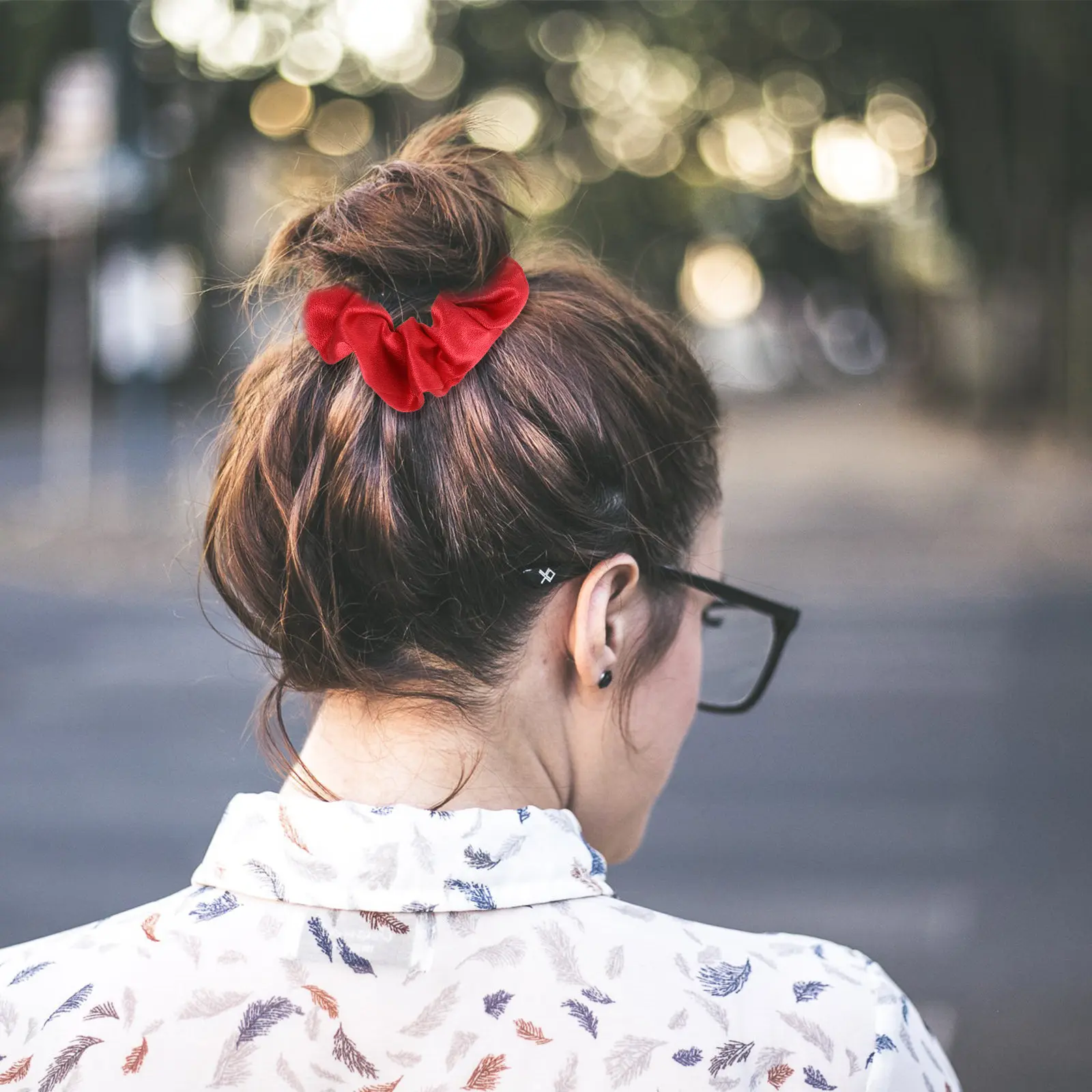 

10Pcs Christmas Scrunchies Red Elastic Hair Ties Cloth Material Festive Hair Accessories for Women Xmas Party Ponytail