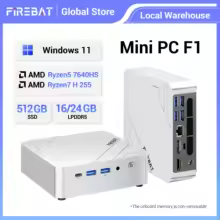 Firebat F1 Mini Gaming Desktop with AMD Hex Core Ryzen 5 7640HS / 24GB RAM / 512GB SSD / Windows 11