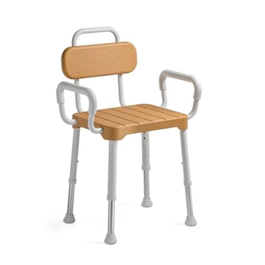 

Shower Chair for Inside Shower Bath Chair with Arms and Back Aluminum Shower Stool for Tub Slip Resistant Shower Bench Height-A