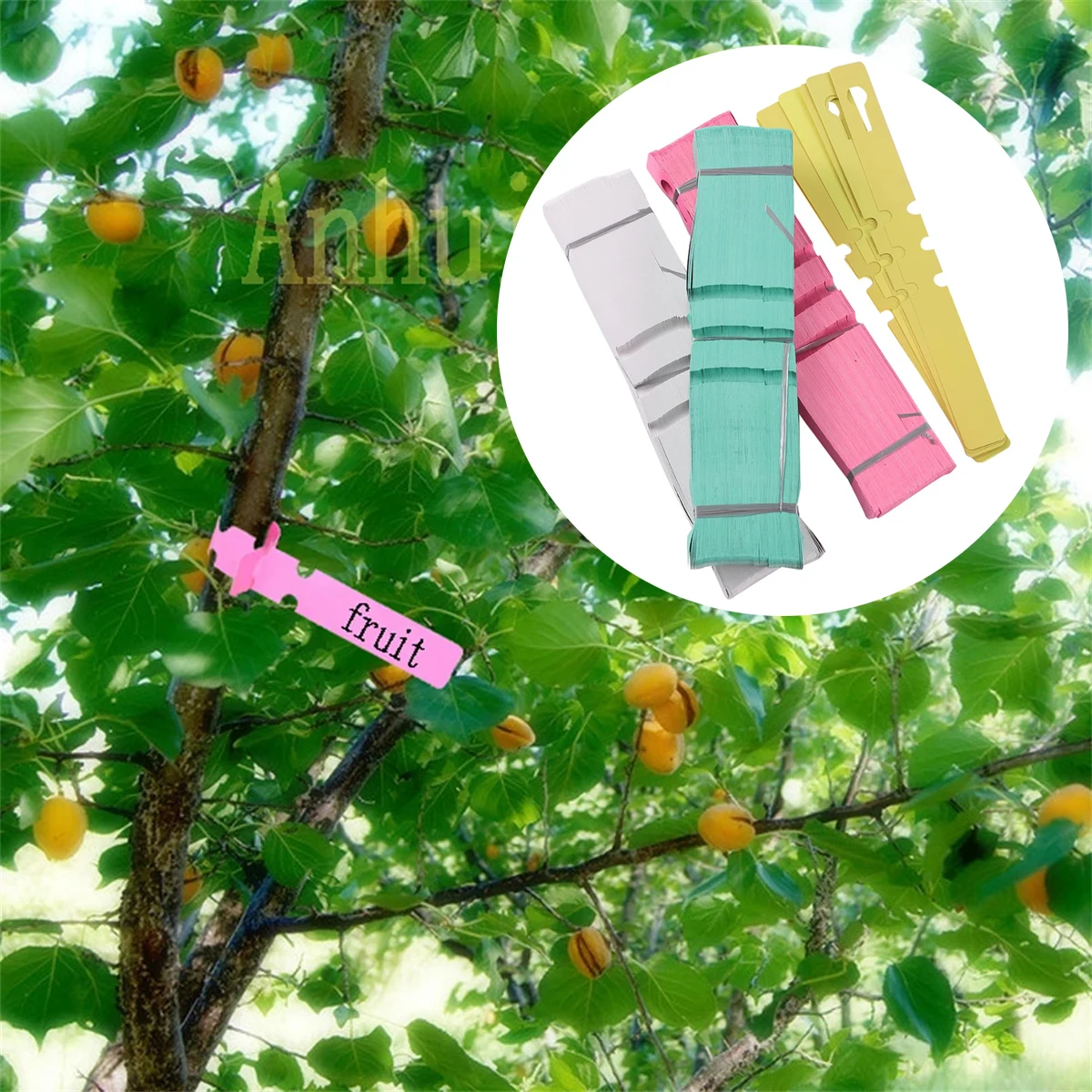 100Pcs Waterproof Plant Markers Gardening Plant Marker Label Tools Plastic Plant Hanging Tags Garden Pot&Planter Supply 5 Colors