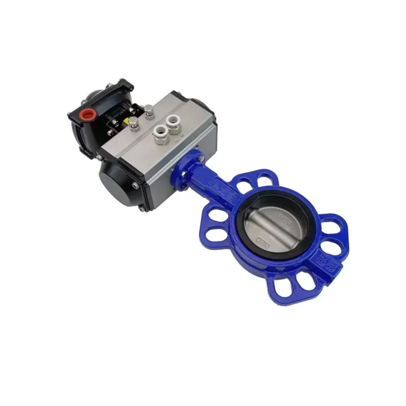CSA  Full Lug Pneumatic Liquid Butterfly Valve Wafer Type DN80 3
