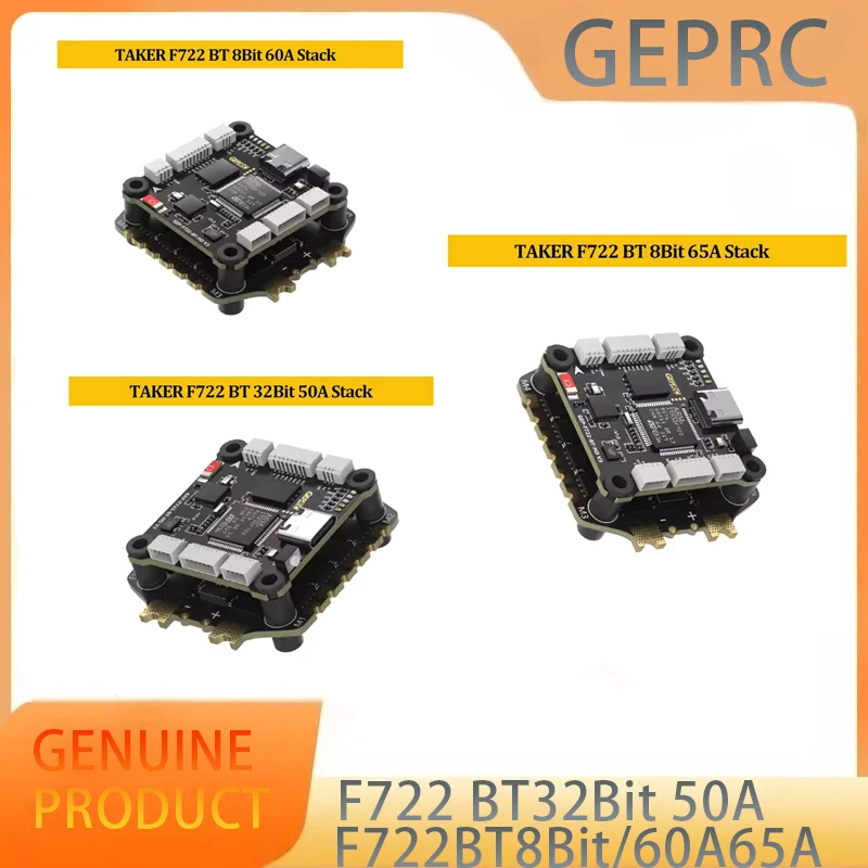 

GEPRC TAKER F722 BT 8Bit 65A 60A 50A Stack 4IN1 ESC 512M Black Box 32Bit Data Analyze Record Flight Barometer Racing FPV Drone