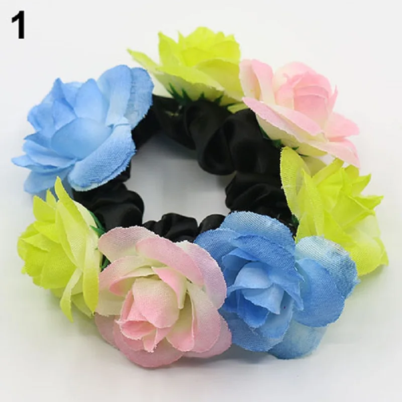 Flower Hairband Hair Accessories Women\'s Fashion Luxury Floral Flower Bun Hairband Garland Bridal Scrunchie