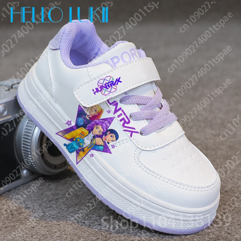 Картина 5: Тема фильма KPop Охотники на демонов Дизайнерские детские кроссовки с принтом для мальчиков и девочек Супер милая стильная обувь Рождественский подарок