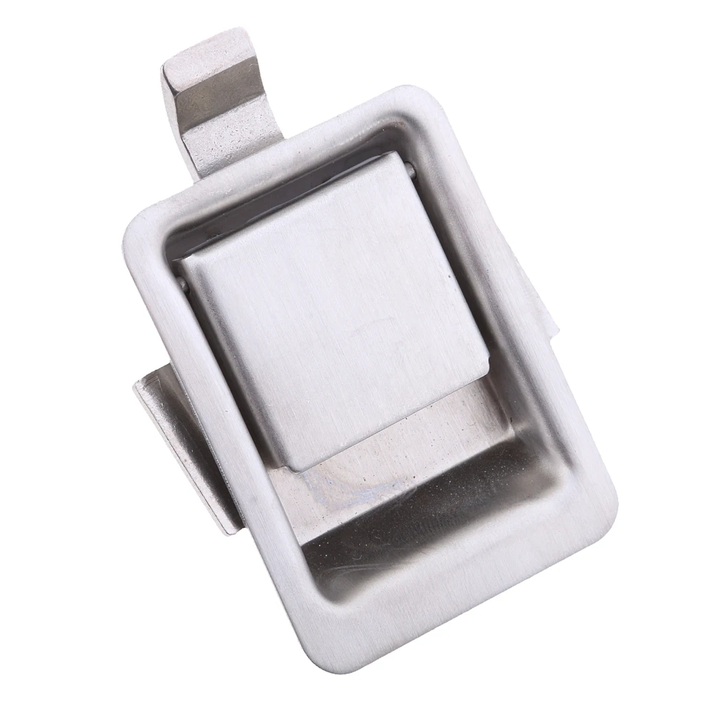 Marine Grade Stainless Steel Flush Pull Lock Mini Recessed Mounted Latch for RV Camper Motorhome Cabinet Horsebox Locker Trailer