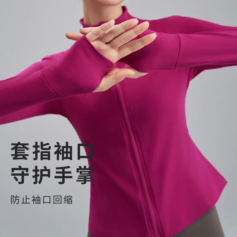 Nude Feel Yoga Top Stand Collar Slim Fit Slimming Sports Jacket Women High-end Fitness Long Sleeve Autumn Winter Yoga Wear