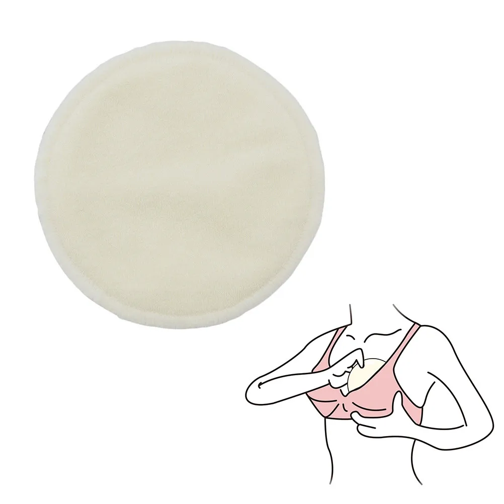 Reusable Bamboo Fiber Nursing Pads 8 Pack Washable Leakproof TPU Backing Soft Skin Friendly Lightweight