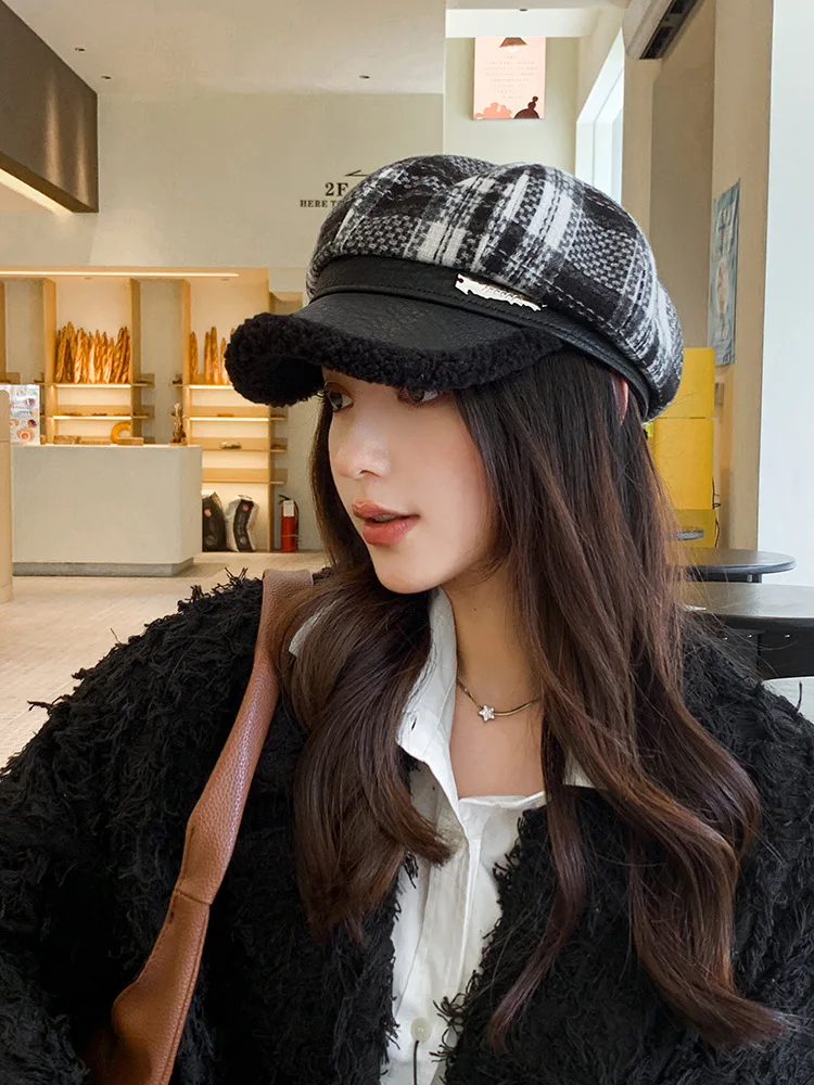 

Autumn/Winter Lamb Wool Beret Casual Painter's Hat Street Hundred Hundred Octagon Newsboy Hat Warm Winter Cap