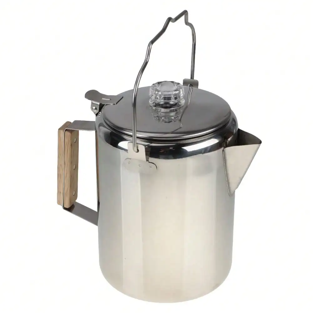

12-Cup Capacity Stainless Steel Coffee Percolator, Fast Brewing, Universal Stovetop Compatible, Dishwasher Safe
