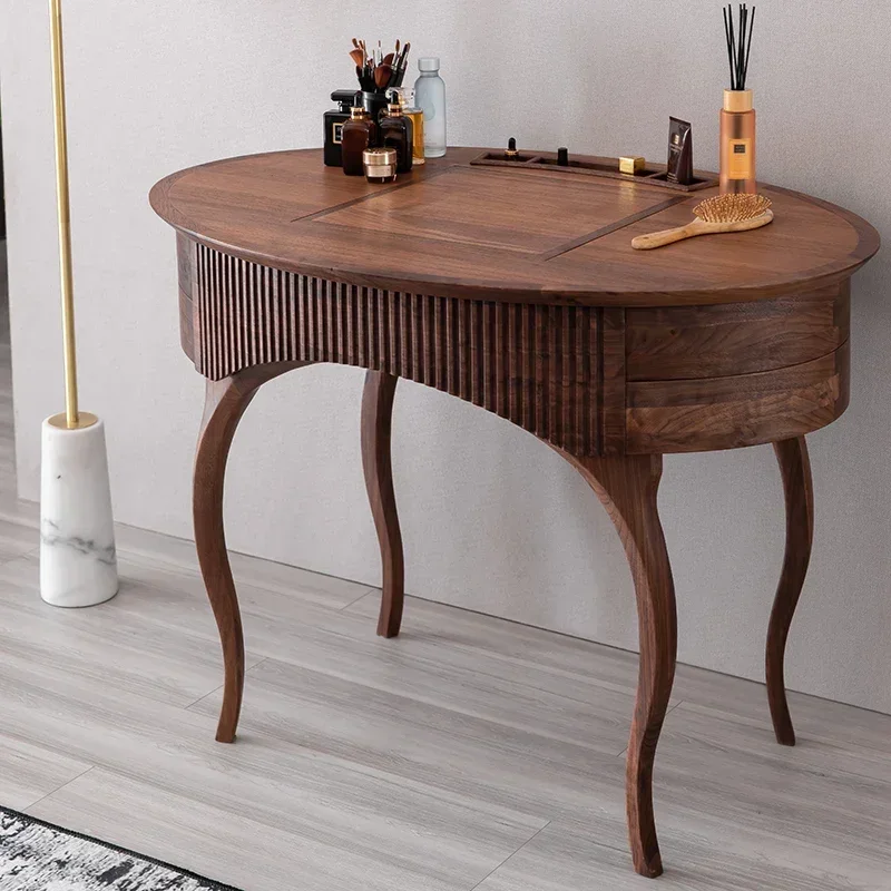 

lNorth American Black Walnut All Solid Wood Dressing Table Italian Nordic Simple Makeup Table