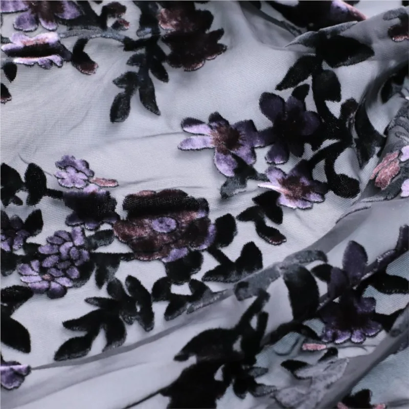 Velvet printed women's clothing fabric silk cheongsam dress patterned