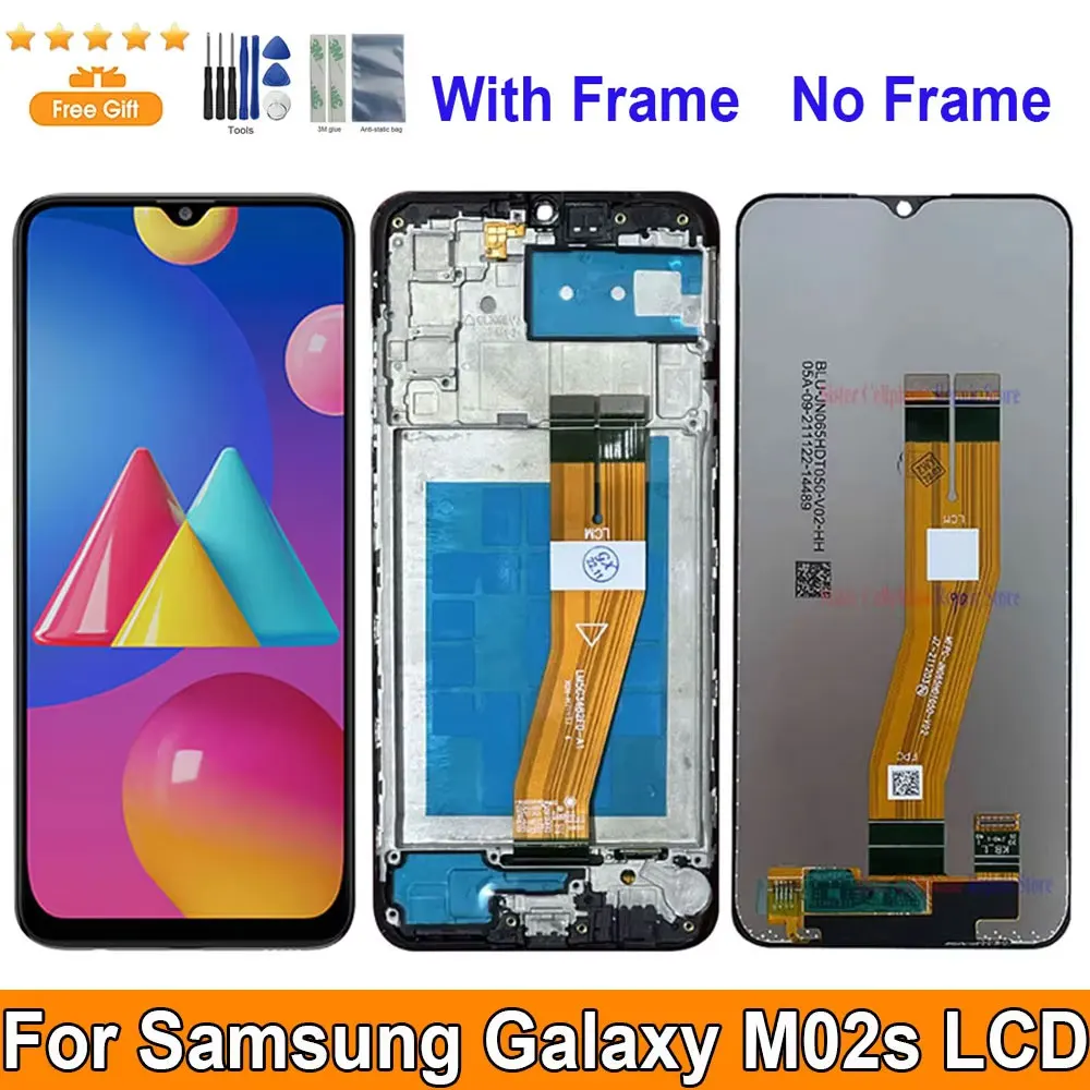 6.5“ For Samsung Galaxy M02s LCD Display With Frame Touch Sensor Digiziter Assembly For Samsung M02s M025 LCD Screen Replacement