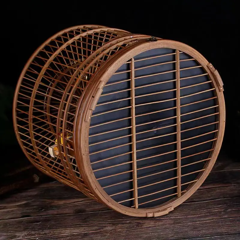 Bamboo bird cage drawer chin show eye cage yellow  beautifully polished soybean