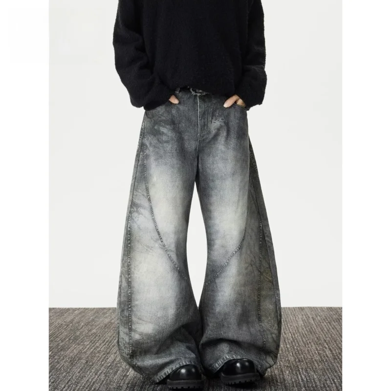 

Модные художественные джинсы с низкой посадкой, декорированные пуговицами, прямые, свободного кроя, летние повседневные джинсовые брюки с низкой талией