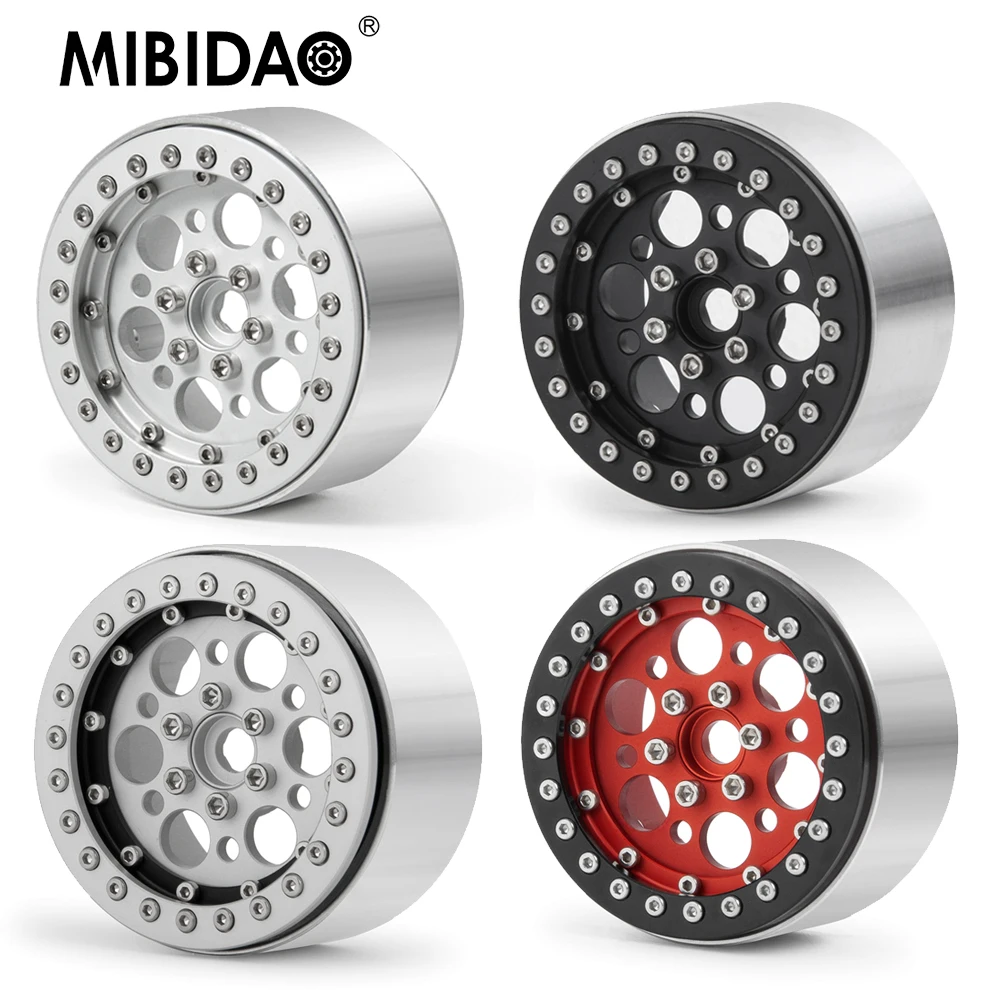 MIBIDAO 2.2 inch 35mm Aluminum Alloy Beadlock Wheel Rims for Axial SCX10 Wraith 90018 TRX4 1/10 RC Crawler Car Upgrade Parts