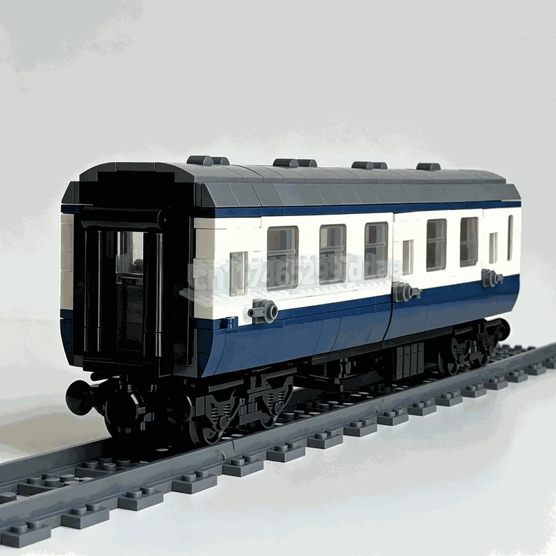 820PCS Classic Open Passenger Coach Train Building Blocks Railway Carriage Model DIY Assembly Toy Popular Display Festival Gift