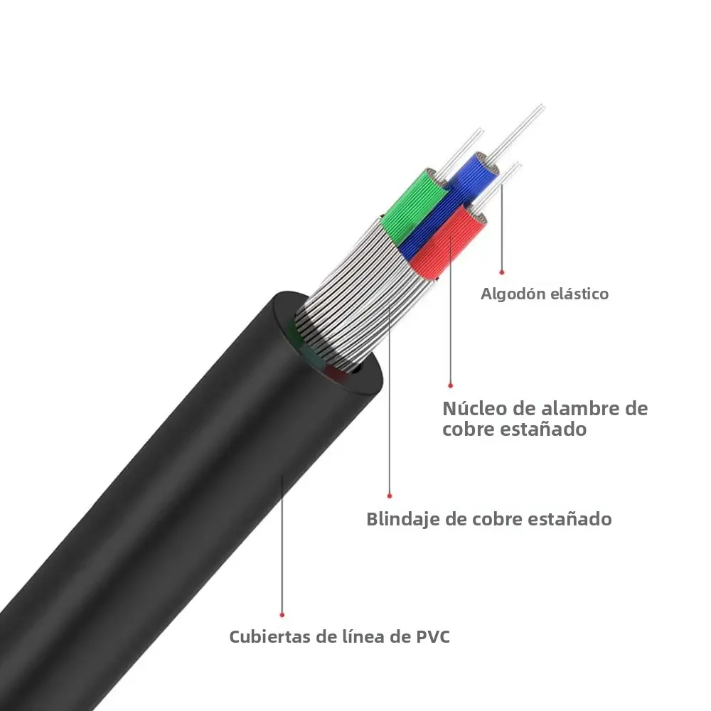 Cable RCA QGeeM 2RCA a 3.5mm, Cable de Audio RCA con Conector de 3.5mm, Cable AUX RCA para Amplificadores de DJ, Subwoofer, Mezclador de Audio, Cine en Casa, DVD