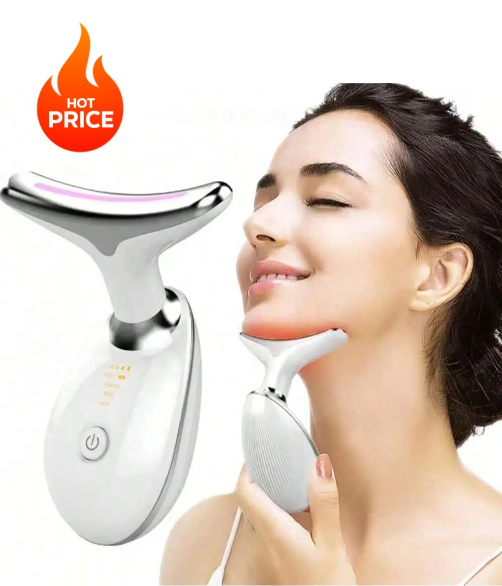 Appareil de Lifting du visage du cou EMS microcourant LED thérapie photonique Vibration masseur de visage Anti-rides raffermissement outils de soins de la peau