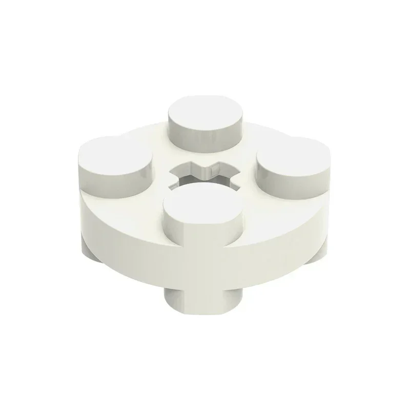MOC 10PCS Part Bricks 4032W Plate Round 2x2 With Axle Hole Building Blocks Set Convex Double-Sided Plate Particle Toys Kid Gifts