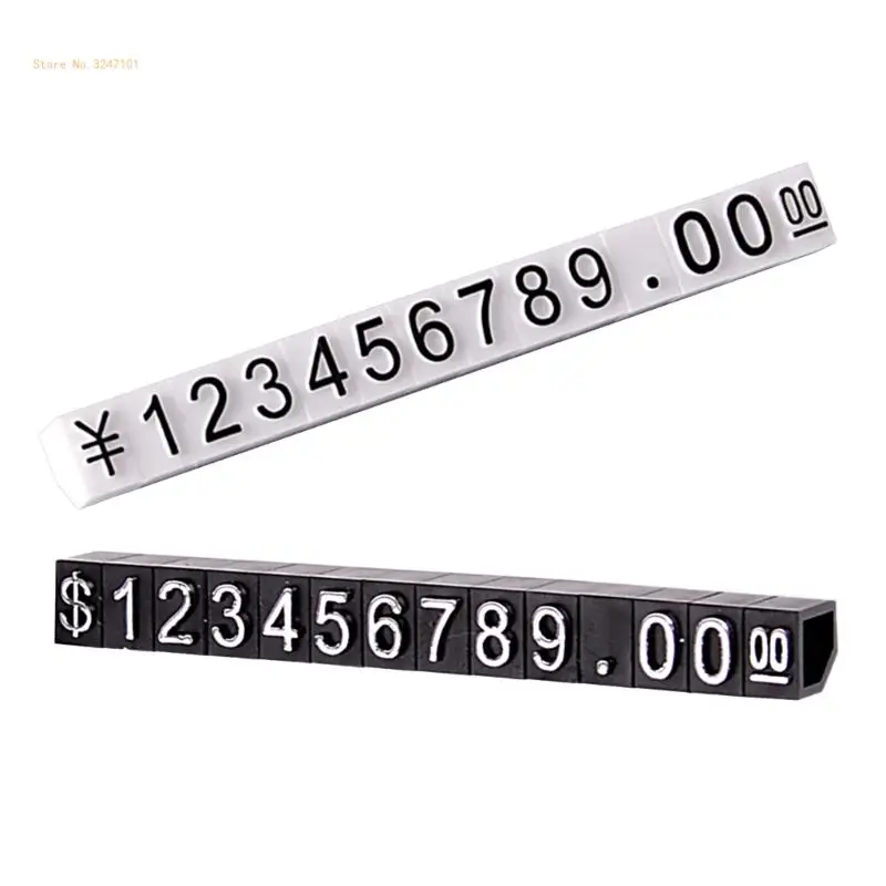 10 Pieces Combined Price Label Blocks Adjustable Number Digits Sign Tags for Watch Jewelry Wine Counter Display Stand Dropship