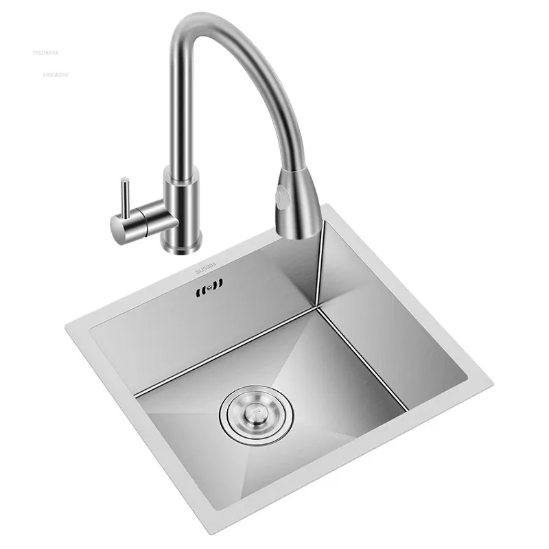 فتحة واحدة الفولاذ المقاوم للصدأ أحواض المطبخ المنزل بار حوض غسيل صغير حوض غسيل يدوي تحت حوض اكسسوارات المطبخ P #1