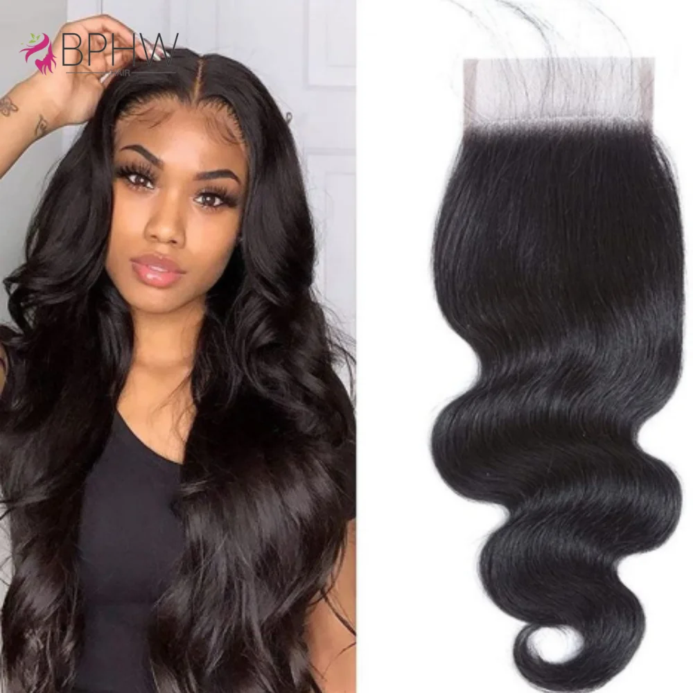 12A 4x4 Closure Human Hair 20 Inch Body Wave Closure For Women Baby Hair Transparent Brazilian Human Hair Lace Frontal Closure