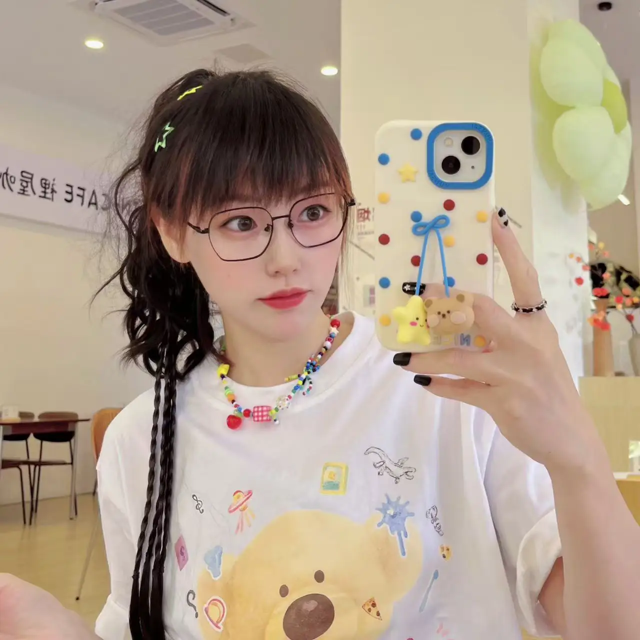 

3D New Cute Pendant Bear and Star Soft Silicone Phone Case Back Cover For iPhone 12 13, 14, 15 15Pro 16 Pro Max Shockproof Shell